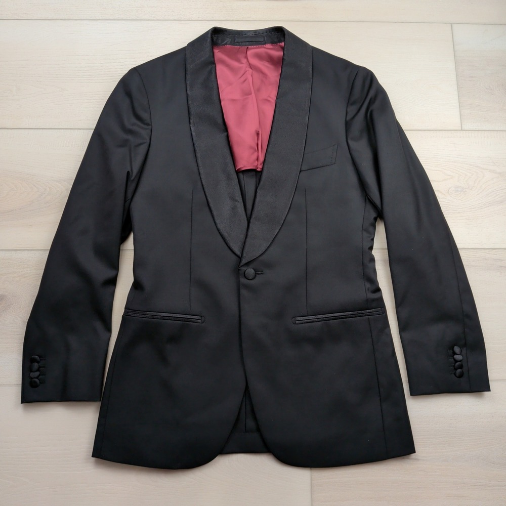 Suitsupply Havana Shawl Tuxedo Jacket Black Vitale Barberis Canonico Wool 36R 46